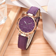 Load image into Gallery viewer, Women Watch Rhinestone Romantic Starry Sky WristWatch Fashion Ladies Leather Watch Clock for Women Relogio Feminino Montre Femme
