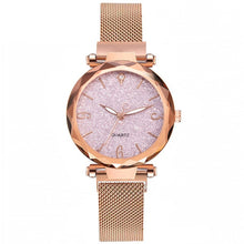 Load image into Gallery viewer, Rose Gold Women Watch 2020 Top Brand Luxury Magnetic Starry Sky Lady Wrist Watch Mesh Female Clock For Dropship relogio feminino
