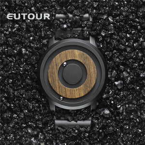 EUTOUR minimalist Novelty Wood Dial Scaleless Magnetic Watch Belt Natural Forest Fashion Men's Couple Watch