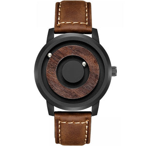 EUTOUR minimalist Novelty Wood Dial Scaleless Magnetic Watch Belt Natural Forest Fashion Men's Couple Watch