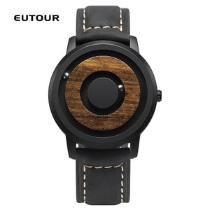 EUTOUR minimalist Novelty Wood Dial Scaleless Magnetic Watch Belt Natural Forest Fashion Men's Couple Watch