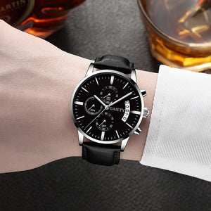 2019 relogio masculino watches men Fashion Sport Stainless Steel Case Leather Band watch Quartz Business Wristwatch reloj hombre