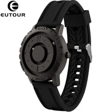 Load image into Gallery viewer, Creative Eutour Watch Blue Rose Gold Black Sliver Magnetic Ball Metal Multinational Watches Man Rubber Sports Clock Male Reloj
