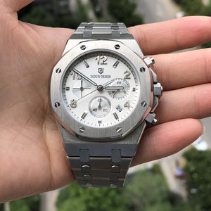 watch men luxury steel quartz watch men business chronograph watch sports Wristwatches 30M waterproof