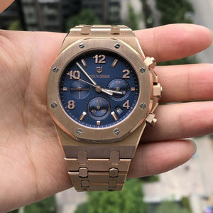 watch men luxury steel quartz watch men business chronograph watch sports Wristwatches 30M waterproof