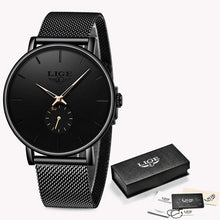 Load image into Gallery viewer, Relogio Masculino LIGE 2020 New Fashion Blue Mens Watches Top Brand Luxury Waterproof Simple Ultra-Thin Watch Men Quartz Clock
