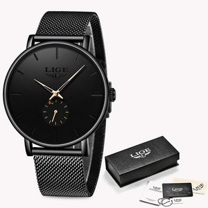 Relogio Masculino LIGE 2020 New Fashion Blue Mens Watches Top Brand Luxury Waterproof Simple Ultra-Thin Watch Men Quartz Clock