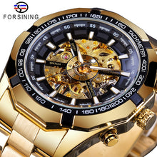 Load image into Gallery viewer, Forsining 2019 Stainless Steel Waterproof Mens Skeleton Watches Top Brand Luxury Transparent Mechanical Sport Male Wrist Watches
