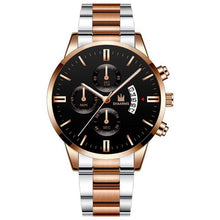 Load image into Gallery viewer, Men luxury business Military Quartz watch golden stainless steel band men watches Date calendar male clock Relogio direct watch
