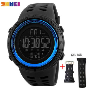 SKMEI Fashion Outdoor Sport Watch Men Multifunction Watches Alarm Clock Chrono 5Bar Waterproof Digital Watch reloj hombre 1251