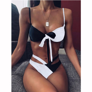 2020 Sexy Women High Waist Bikini Swimsuit Swimwear Female Bandeau Thong Brazilian Biquini Bikini Set Bathing Suit Bather