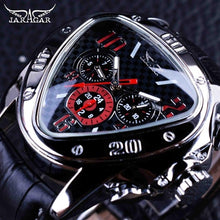 Load image into Gallery viewer, Jaragar Sport Racing Design Geometric Triangle Pilot Genuine Leather Men Mechanical Watch Top Brand Luxury Automatic Wrist Watch
