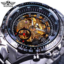 Load image into Gallery viewer, Winner Mechanical Sport Design Bezel Golden Watch Mens Watches Top Brand Luxury Montre Homme Clock Men Automatic Skeleton Watch
