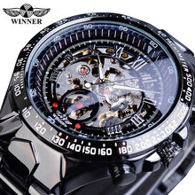 Load image into Gallery viewer, Winner Mechanical Sport Design Bezel Golden Watch Mens Watches Top Brand Luxury Montre Homme Clock Men Automatic Skeleton Watch
