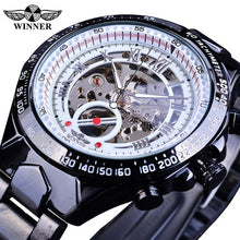 Load image into Gallery viewer, Winner Mechanical Sport Design Bezel Golden Watch Mens Watches Top Brand Luxury Montre Homme Clock Men Automatic Skeleton Watch
