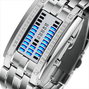 SKMEI Fashion Creative Sport Watch Men Stainless Steel Strap LED Display Watches 5Bar Waterproof Digital Watch reloj hombre 0926