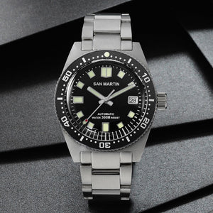 San Martin 62MAS Sapphire Diver Watch Stainless Steel NH35 Automatic Men Mechanical Watches Date Sunray 300M Waterproof Luminous