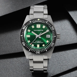 San Martin 62MAS Sapphire Diver Watch Stainless Steel NH35 Automatic Men Mechanical Watches Date Sunray 300M Waterproof Luminous