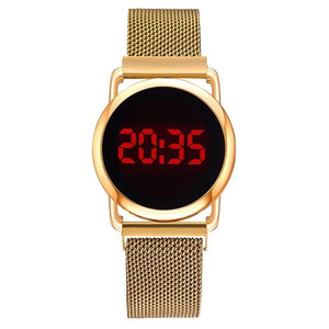 Fashion 2020 Magnetic Women Watches Rose Gold Stainless Steel Mesh Strap Ladies Electronic Wristwatches Minimalist Female Clock