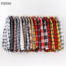 Load image into Gallery viewer, 2020 Fashion Women Plaid Shirt Chic Checked Blouse Long Sleeve Female Casual Print Shirts Loose Cotton Tops Blusas
