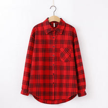 Load image into Gallery viewer, 2020 Fashion Women Plaid Shirt Chic Checked Blouse Long Sleeve Female Casual Print Shirts Loose Cotton Tops Blusas
