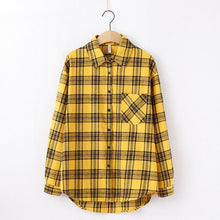 Load image into Gallery viewer, 2020 Fashion Women Plaid Shirt Chic Checked Blouse Long Sleeve Female Casual Print Shirts Loose Cotton Tops Blusas
