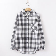 Load image into Gallery viewer, 2020 Fashion Women Plaid Shirt Chic Checked Blouse Long Sleeve Female Casual Print Shirts Loose Cotton Tops Blusas
