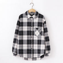 Load image into Gallery viewer, 2020 Fashion Women Plaid Shirt Chic Checked Blouse Long Sleeve Female Casual Print Shirts Loose Cotton Tops Blusas
