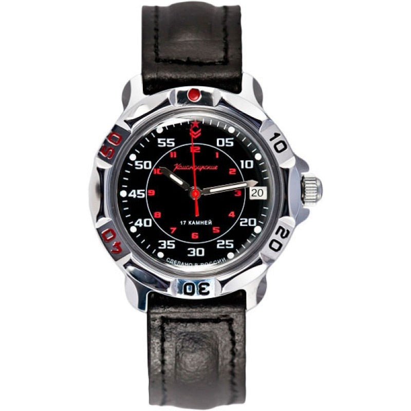 Vostok Komandirskie 811172 Russian mechanical watch hand winding black dial