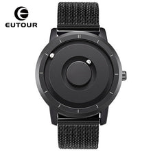 Load image into Gallery viewer, Creative Eutour Watch Blue Rose Gold Black Sliver Magnetic Ball Metal Multinational Watches Man Rubber Sports Clock Male Reloj
