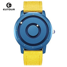 Load image into Gallery viewer, Creative Eutour Watch Blue Rose Gold Black Sliver Magnetic Ball Metal Multinational Watches Man Rubber Sports Clock Male Reloj
