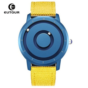 Creative Eutour Watch Blue Rose Gold Black Sliver Magnetic Ball Metal Multinational Watches Man Rubber Sports Clock Male Reloj