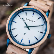 Load image into Gallery viewer, BOBO BIRD Wood Quartz Watch Women lady Wristwatches uhren herren zegarek meski Customize Private Label Waterproof Dropshipping
