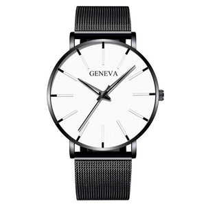 GENENA Luxury Men‘s Watch Fashion Mens Watches Brand Blue Mesh Belt Business Watch Men Quartz Wristwatch Clock Relogio Masculino