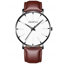 Load image into Gallery viewer, Men&#39;s Fashion Ultra Thin Watches Simple Men Business Stainless Steel Mesh Belt Quartz Watch Leather Strap Gift for Boyfriend
