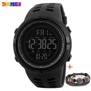 SKMEI Fashion Outdoor Sport Watch Men Multifunction Watches Alarm Clock Chrono 5Bar Waterproof Digital Watch reloj hombre 1251