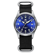 Load image into Gallery viewer, Automatic Mechanical Men&#39;s watch Sapphire Crystal Stainless Steel NH35 Pilot watch1940  Leather Waterproof automatic watch men
