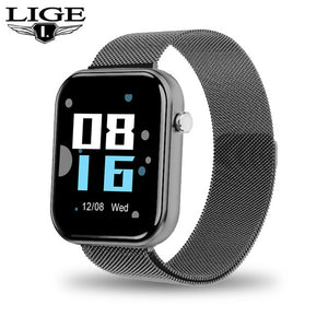 LIGE Women Men Smart Electronic Watch Luxury Blood Pressure Digital Watches Fashion Calorie Sport Wristwatch relogio feminino