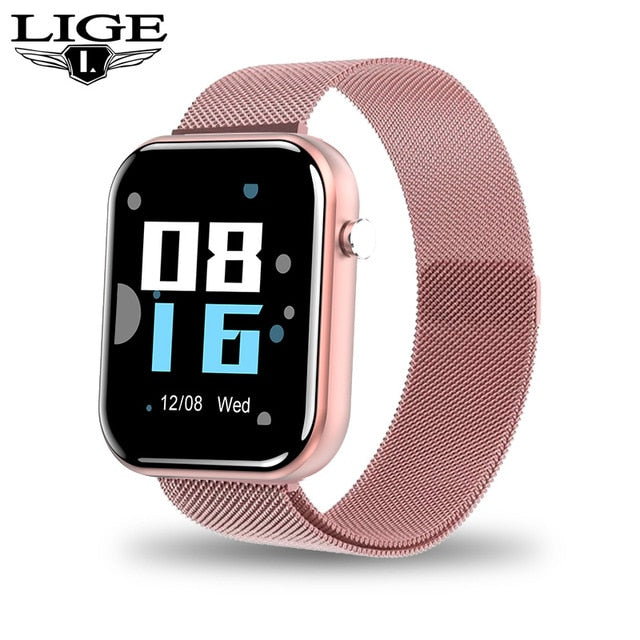 LIGE Women Men Smart Electronic Watch Luxury Blood Pressure Digital Watches Fashion Calorie Sport Wristwatch relogio feminino