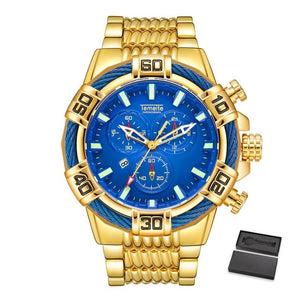 Relogio Masculino Men Watch Top Brand Temeite Business Quartz Watches Luxury Gold Man Waterproof Military Wristwatches Men Clock