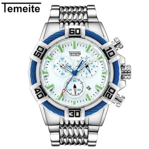 Relogio Masculino Men Watch Top Brand Temeite Business Quartz Watches Luxury Gold Man Waterproof Military Wristwatches Men Clock