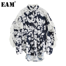 Load image into Gallery viewer, [EAM] Women Printed Ruffles Lace Elegant Blouse New Stand Collar Long Sleeve Loose Fit Shirt Fashion Spring Summer 2020 1X768
