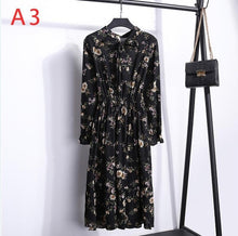 Load image into Gallery viewer, Plus Size 2020 Women Autumn Dresses Bohemian Long Sleeve Chiffon Shirt  Dress White Bow Floral Boho Club Party Dress Winter 3XL
