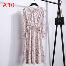 Load image into Gallery viewer, Plus Size 2020 Women Autumn Dresses Bohemian Long Sleeve Chiffon Shirt  Dress White Bow Floral Boho Club Party Dress Winter 3XL
