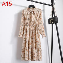 Load image into Gallery viewer, Plus Size 2020 Women Autumn Dresses Bohemian Long Sleeve Chiffon Shirt  Dress White Bow Floral Boho Club Party Dress Winter 3XL
