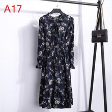 Load image into Gallery viewer, Plus Size 2020 Women Autumn Dresses Bohemian Long Sleeve Chiffon Shirt  Dress White Bow Floral Boho Club Party Dress Winter 3XL
