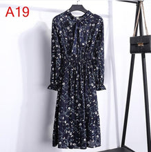 Load image into Gallery viewer, Plus Size 2020 Women Autumn Dresses Bohemian Long Sleeve Chiffon Shirt  Dress White Bow Floral Boho Club Party Dress Winter 3XL
