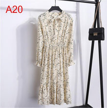 Load image into Gallery viewer, Plus Size 2020 Women Autumn Dresses Bohemian Long Sleeve Chiffon Shirt  Dress White Bow Floral Boho Club Party Dress Winter 3XL
