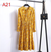 Load image into Gallery viewer, Plus Size 2020 Women Autumn Dresses Bohemian Long Sleeve Chiffon Shirt  Dress White Bow Floral Boho Club Party Dress Winter 3XL
