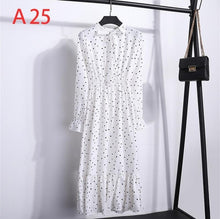 Load image into Gallery viewer, Plus Size 2020 Women Autumn Dresses Bohemian Long Sleeve Chiffon Shirt  Dress White Bow Floral Boho Club Party Dress Winter 3XL
